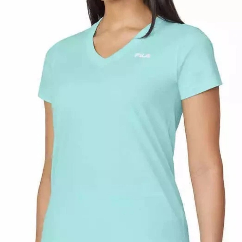 Fila‎ Green and Blue Fitted Short Sleeve Tee